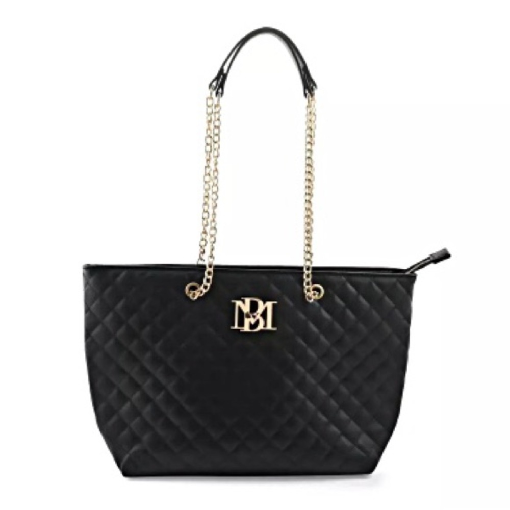 NWT - Badgley Mischka Large Quilted Tote In Black